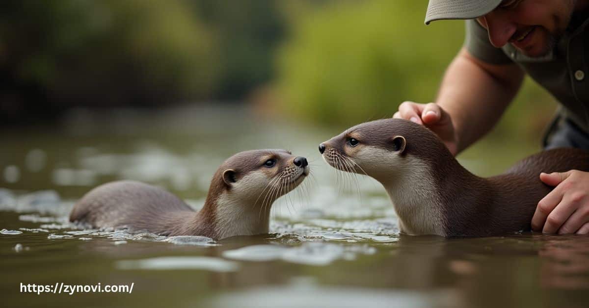 are otters aggressive towards humans